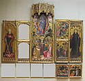 Saint Giles with Christ Triumphant over Satan and the Mission of the Apostles, Miguel Alcañiz (or Miquel Alcanyís) (Spanish, Valencian, active by 1408–died after 1447), Tempera on wood, gold ground